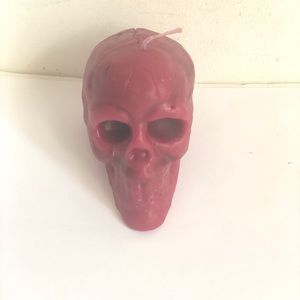 Red skull candle